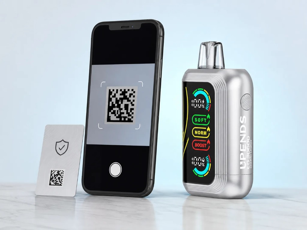 QR-code op het UPENDS-veiligheidslabel scannen met een telefoon